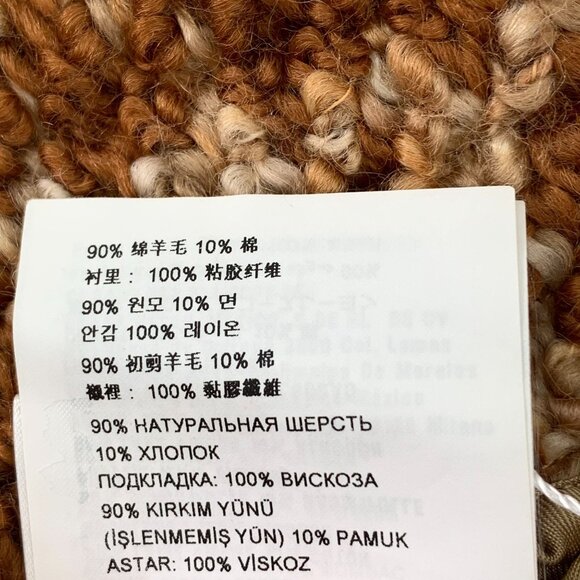 Miu Miu Brown Checkered Rear Slit Wool Blend Skirt Size 44 Made In Italy - Picture 3 of 8